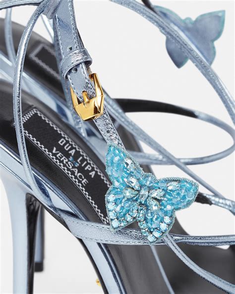 crystal butterfly sandals versace|Versace Crystal Butterflies Metallic Sandals In Light Blue.